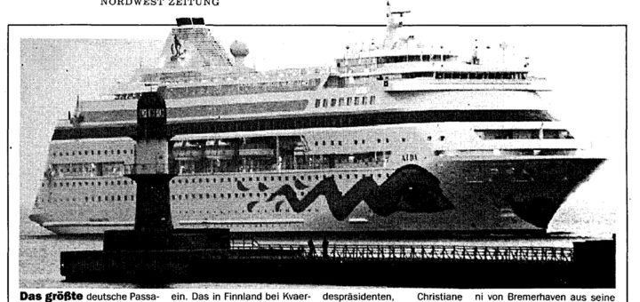 AIDA Erstanlauf am 6. Juni 1996 in Rostock