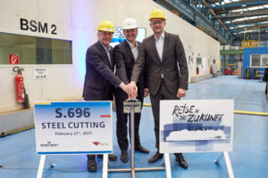 Stahlschnitt der AIDA Generation 2018 auf der Meyer Werft in Papenburg. Foto: AIDA Cruises