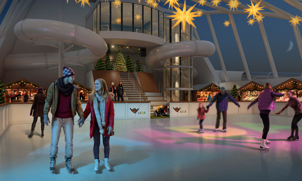 Eisbahn auf AIDAprima. Foto: AIDA Cruises
