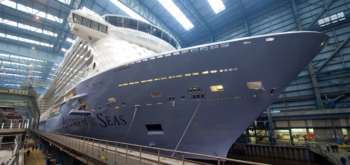 Anthem of the Seas im Dock der Meyer Werft in Papenburg. Foto: Meyer Werft
