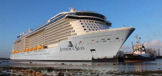 Anthem of the Seas bei der Ems-Überführung. Foto: Tobias Bruns