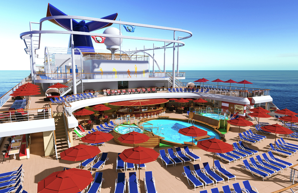 Tides Pool und SkyRide auf Carnival Vista. Foto: Carnival Cruise Lines