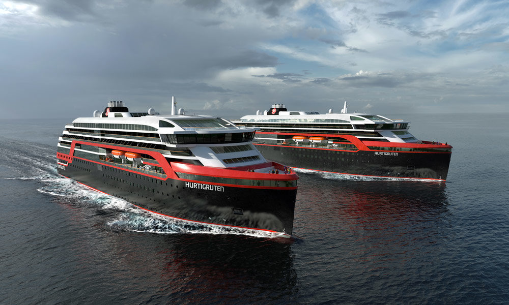 Zwei neue Expeditionsschiffe für Hurtigruten. Foto: Rolls-Royce