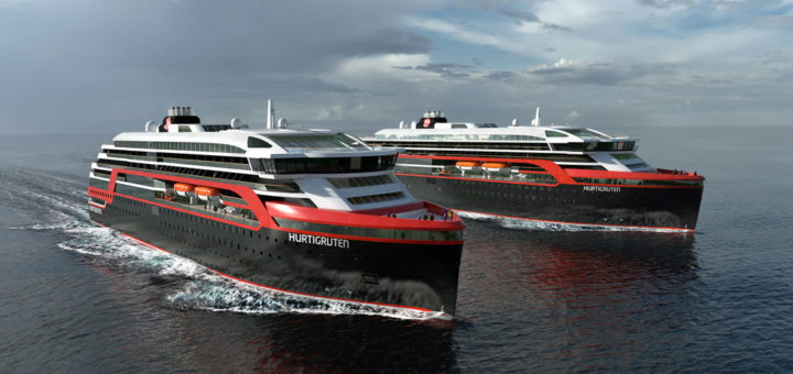 Zwei neue Expeditionsschiffe für Hurtigruten. Foto: Rolls-Royce