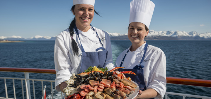 Kulinarik aus dem Meer auf einer Hurtigruten Kreuzfahrt. Foto: Hurtigruten