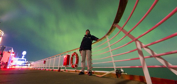 Polarlicht auf einer Hurtigruten Kreuzfahrt. Foto: Hurtigruten