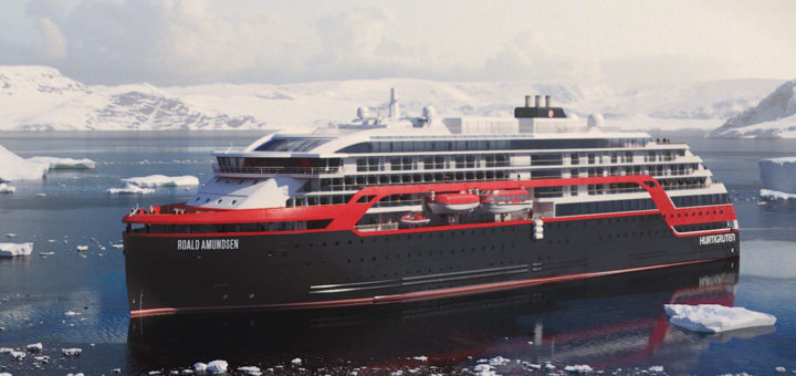 Expeditionsschiff Roald Amundsen von Hurtigruten. Foto: Hurtigruten