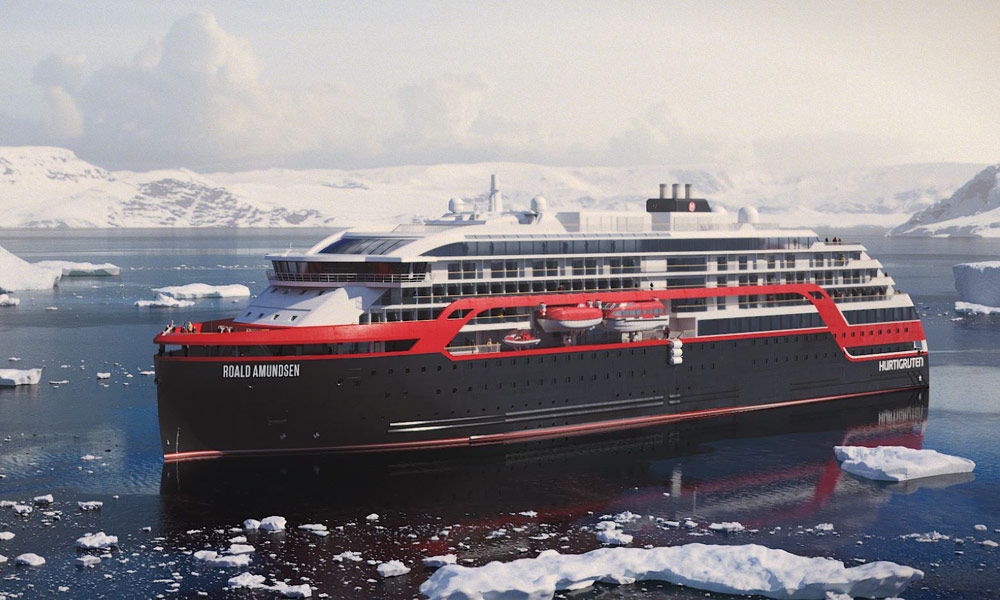 Expeditionsschiff Roald Amundsen von Hurtigruten. Foto: Hurtigruten