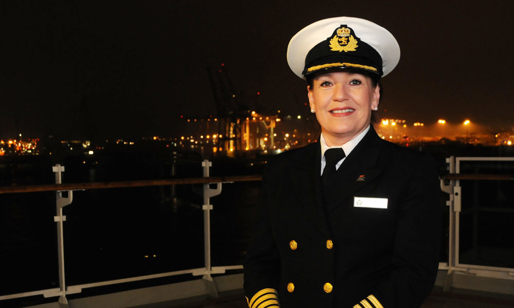 Cunard-Kapitän Inger Klein Thorhauge. Foto: Cunard Line