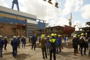 Kiellegung der Mein Schiff 5 auf der Meyer Werft in Turku. Foto: TUI Cruises