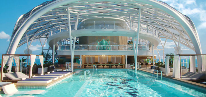 Pool mit Marcoon-Dach