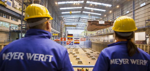 Arbeiter auf der Meyer Werft in Papenburg. Foto: Meyer Werft