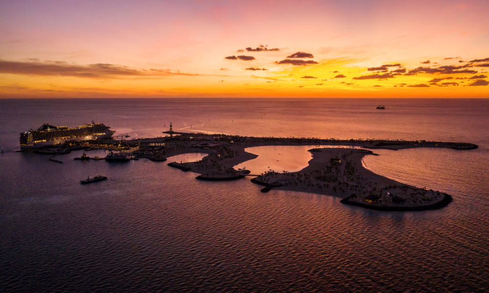 Sonnenuntergang im MSC Ocean Cay