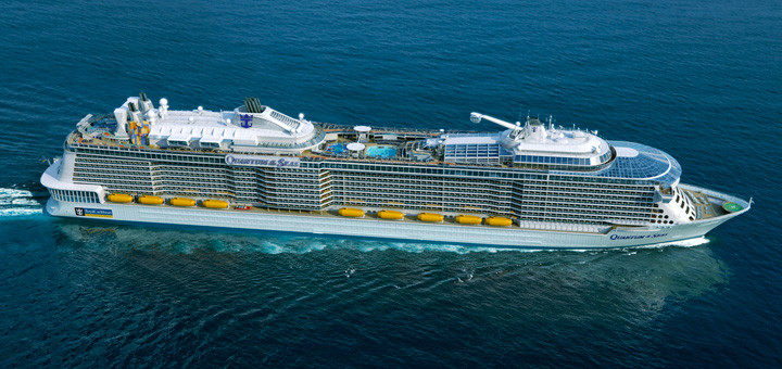 Luftaufnahme der Quantum of the Seas. Foto: Royal Caribbean International