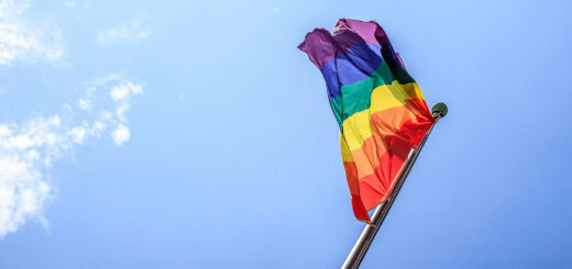 Rainbow-Flagge im Wind