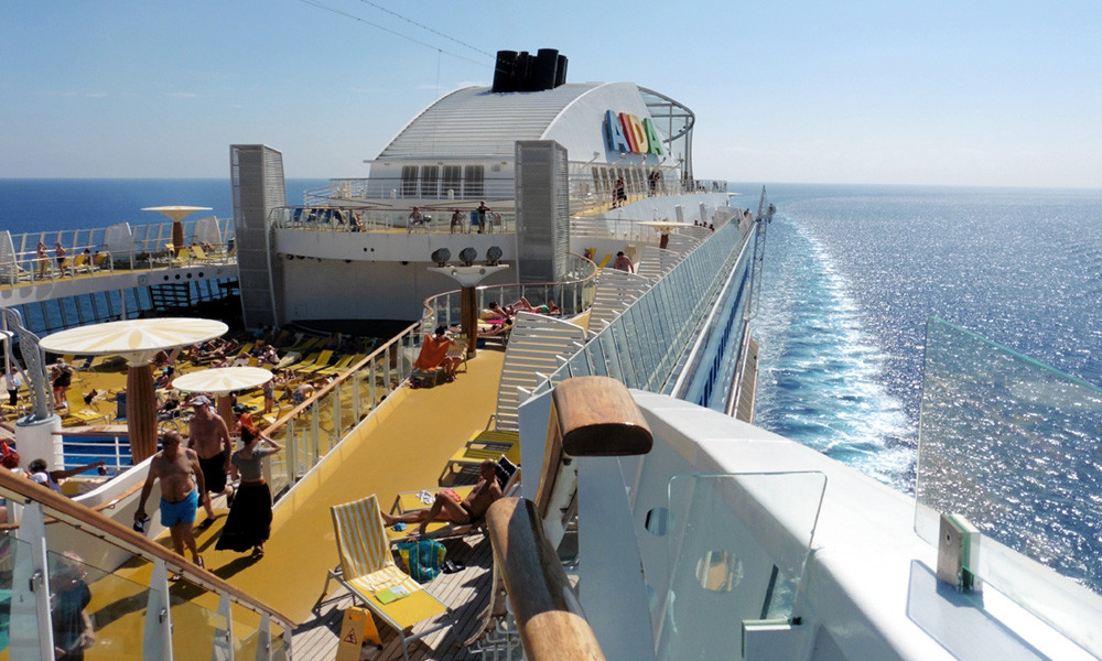 AIDAdiva im Mittelmeer. Foto: Cordula Mahr