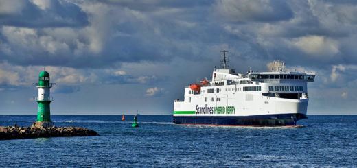 Scandlines-Fähre Berlin in Warnemünde. Foto: Patrick Kirkby