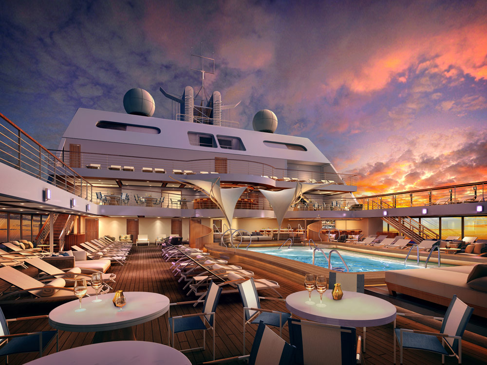 Pool auf der Seabourn Encore. Foto: Seabourn Cruise Line