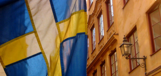 Schweden-Fahne in Stockholm. Foto: Martin Schuster / Kreuzfahrtpiraten