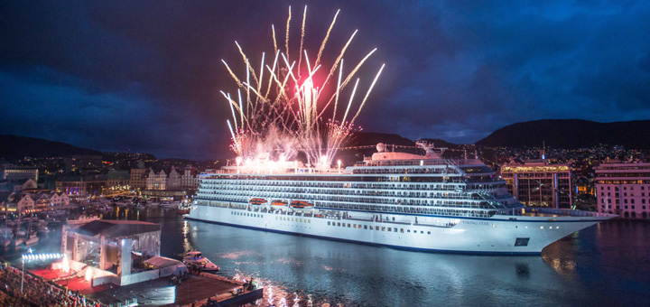 Schiffstaufe der Viking Star in Bergen. Foto: Viking Ocean Cruises